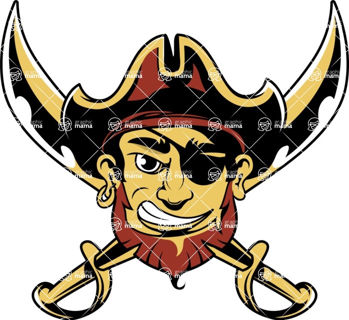 Vector Mascot Collection - Pirate Head Mascot Design